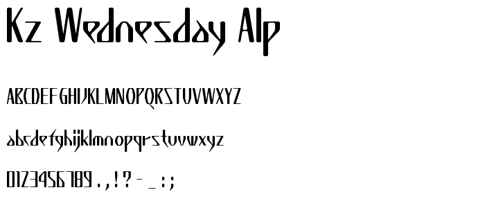 KZ WEDNESDAY ALP font